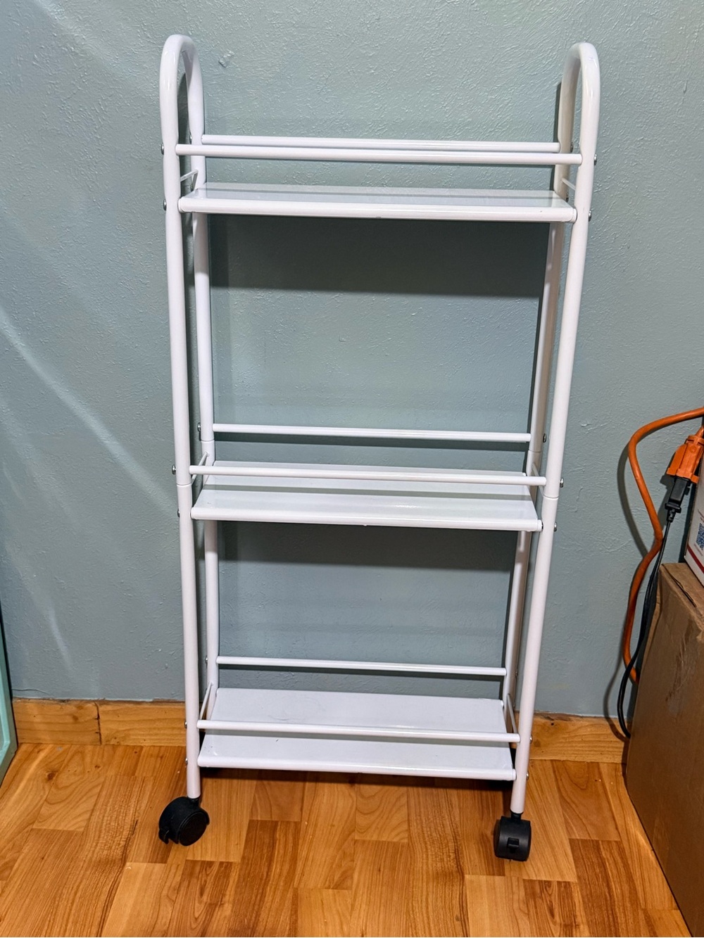 Source Unknown White 3-Tier Rolling Storage Shelf